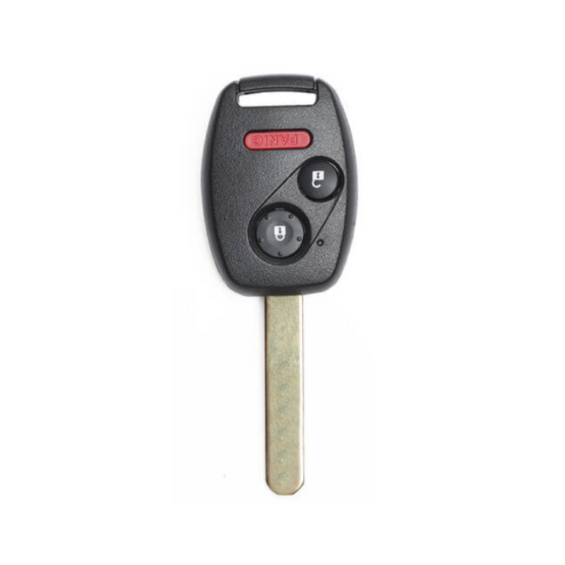 A remote head key for Honda with lock, unlock, and panic buttons
 